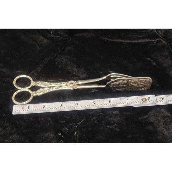 Vintage Silver-Plated Cake or Pastry Tongs - Picture 11 of 14